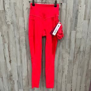 New Shefit Aloud Hot Pink Textured Compression Leggings XS Scrunchy Gym Running